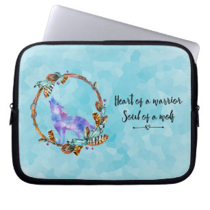 Typografi citat med vattenfärgsfärgad Varg Boho St Laptop Fodral