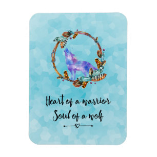Typografi citat med vattenfärgsfärgad Varg Boho St Magnet