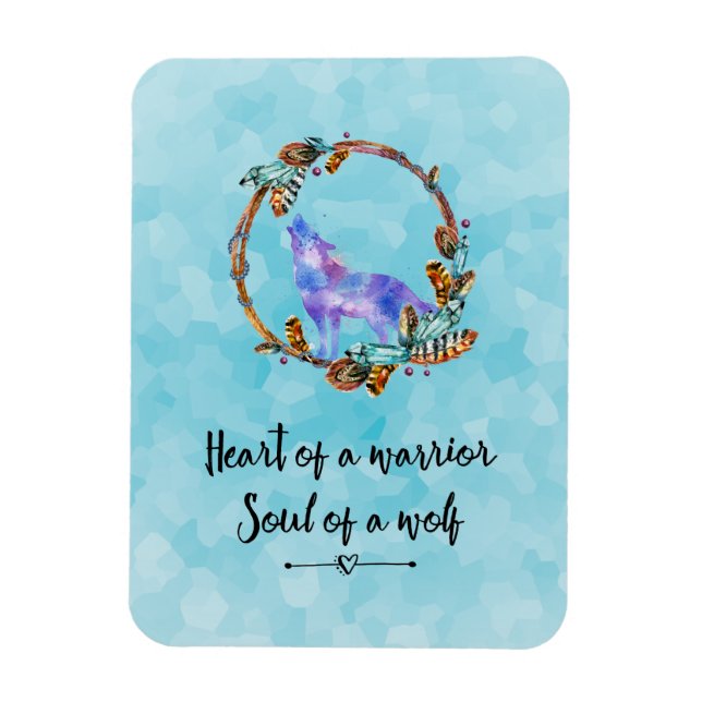 Typografi citat med vattenfärgsfärgad Varg Boho St Magnet (Vertikal)