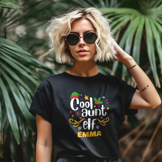 Typografi Cool Faster Elf Rolig Matchande Familj T Shirt (Skapare uppladdad)