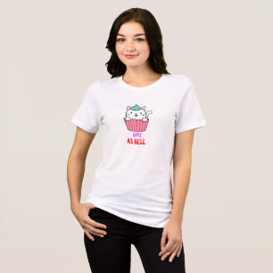 Typografi Cute as helvetes Cuptårta T-Shirt