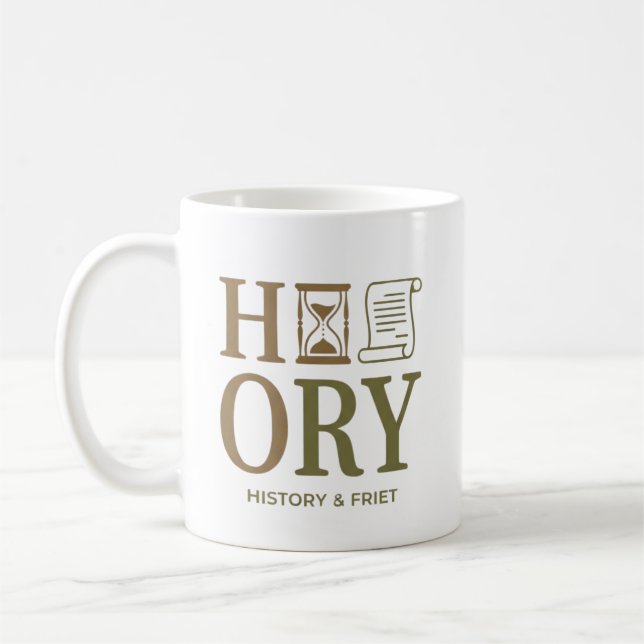 Typografi Design för Historielärare Kaffemugg (Vänster)