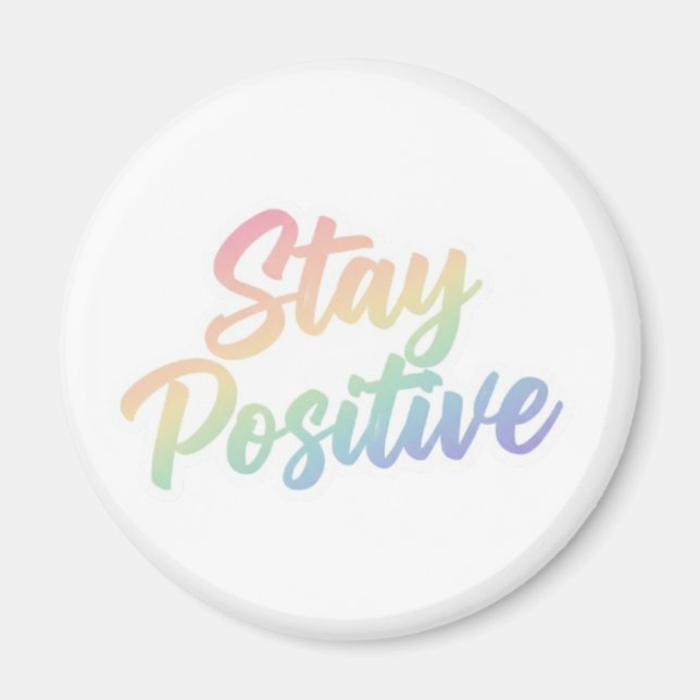 Typografi Design för Positiv Pastell Regnbåge Magnet (Framsidan)
