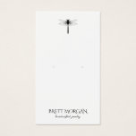 Typografi Dragonfly Earring Jewelry Visning Card Visitkort<br><div class="desc">En enkel dragonfly och dekorativ visning för örning av smycken i elegant för hängda eller studerade örhängen. Om det behövs kan du använda små tryckta hål för att placera hål. Annars kan du ta bort dem. Klipp ut simuleras i teckningen. Bilden skrivs ut som den visas och innehåller inga hål...</div>
