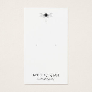 Typografi Dragonfly Earring Jewelry Visning Card Visitkort