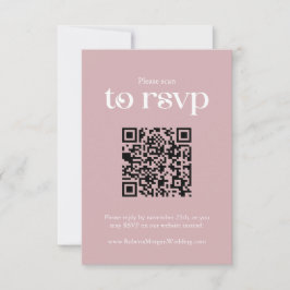 Typografi Dusty Ro QR-kod Bröllop OSA Kort