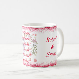 Typografi Elegant Cute Heart Valentines day Kaffemugg