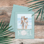 Typografi Enkel Anpassningsbar Noel Beach Turcos Julkort<br><div class="desc">Den här designen har ett typografiskt anpassningsbar med ett enkelt noelfotokort,  med en traditionell botanisk fotomall,  en enkel klassisk zchristmas Julafton,  vattenfärgsköldpaddor havsyteliv,  en elegant rustig sanddollarsemester,  semester på personlig helgdag,  unika helgdag-fotografier,  snäcka resa anpassningsbar-kort,  jokertecken på strand,  sandårdar och god jul</div>