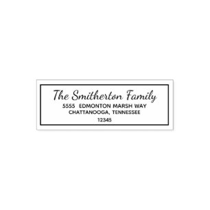 Typografi Familj Efternamn Returadress Självfärgande Stämpel