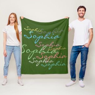 Typografi för anpassat namn för modern Snyggt Fleecefilt