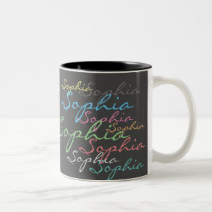Typografi för anpassat namn för modern Snyggt Två-Tonad Mugg