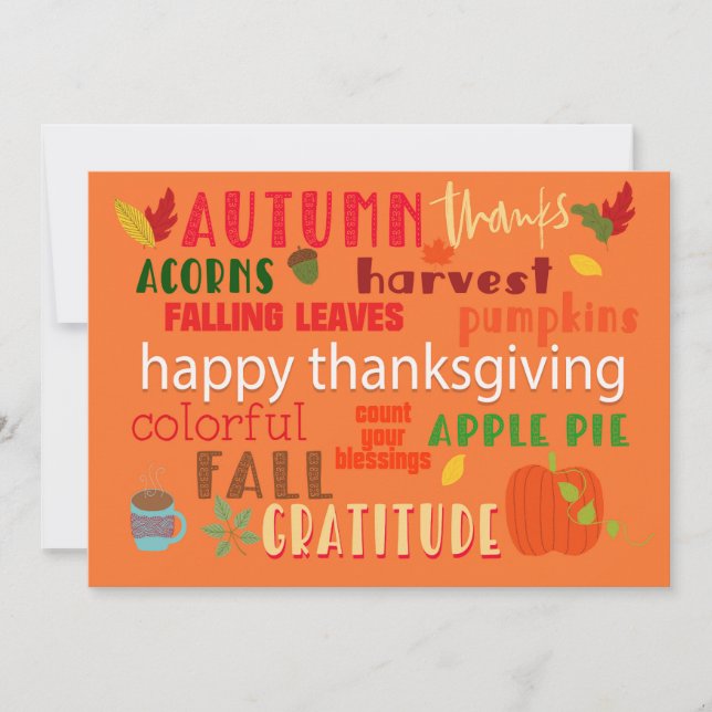 Typografi för automatisk och Thanksgiving Julkort (Framsida)