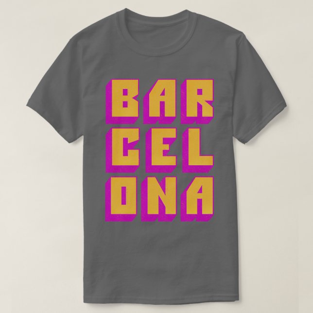 Typografi för Barcelona Retro Stil T Shirt (Design framsida)