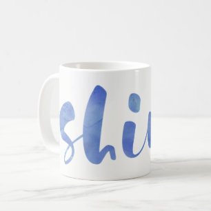 Typografi för blå vattenfärg Skin Kaffemugg