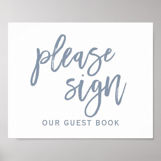 Typografi för Bröllop-signering | Dusty Blue Poster (Framsidan)