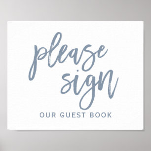 Typografi för Bröllop-signering   Dusty Blue Poster
