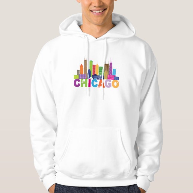 Typografi för Chicago stadshorisont Sweatshirt (Framsida)