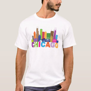 Typografi för Chicago stadshorisont T Shirt