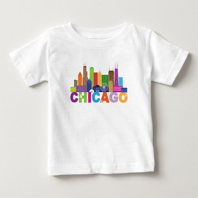 Typografi för Chicago stadshorisont T Shirt (Framsida)