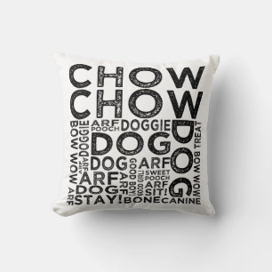 Typografi för ChowChow Kudde