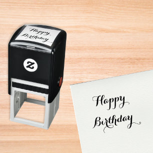 Typografi för elegant Grattis på födelsedagen Häls Självfärgande Stämpel