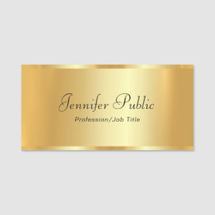 Typografi för Eleganten anpassningsbar i Guld Namnbricka