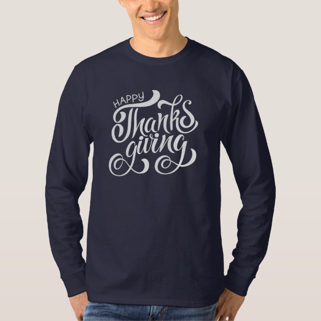 Typografi för elegantens Thanksgiving T Shirt (Framsida)