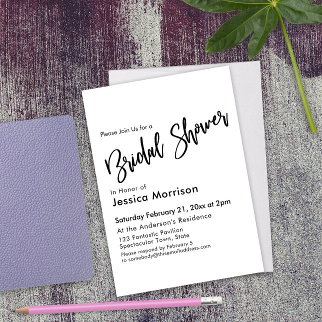 Typografi för enkel svartvit Möhippa Inbjudningar (Skapare uppladdad)