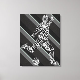Typografi för fotbollsspelarens språk canvastryck