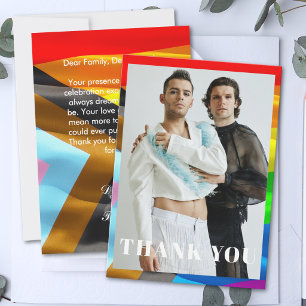 Typografi för fototackkort med fet Pride-flagga Tack Kort