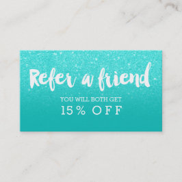 Typografi för glitter för aqua för faux för rabattkort