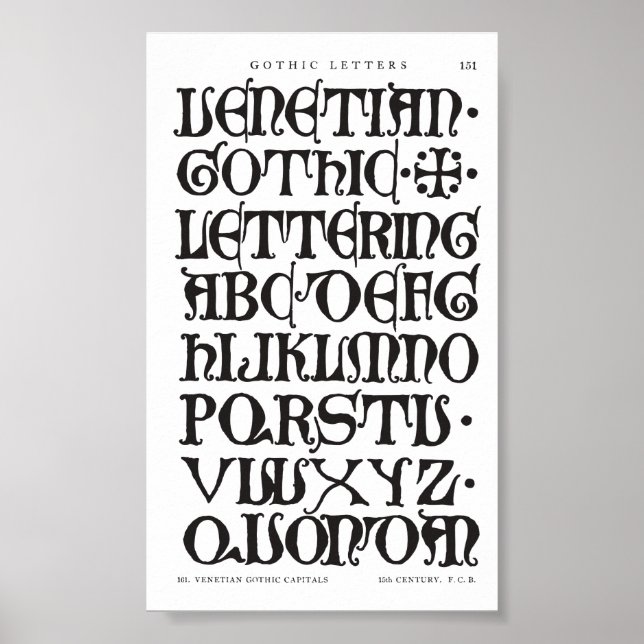 Typografi för gotiskt Brev Poster (Framsidan)