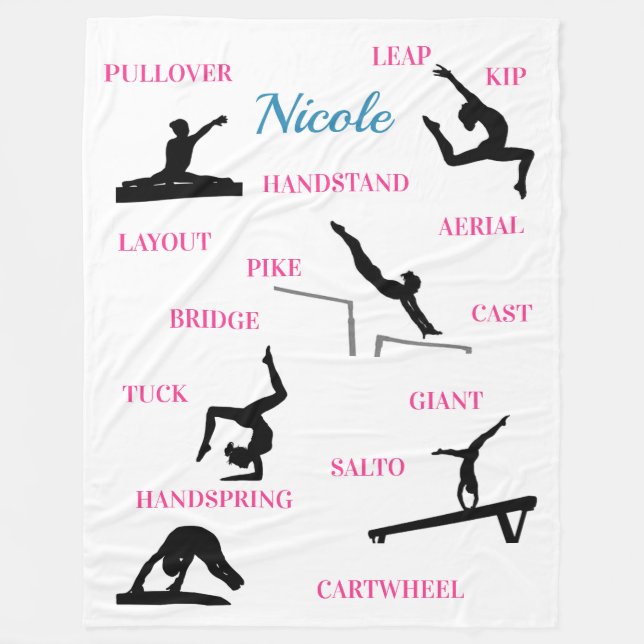 Typografi för gymnastikfärdigheter fleecefilt (Framsidan)