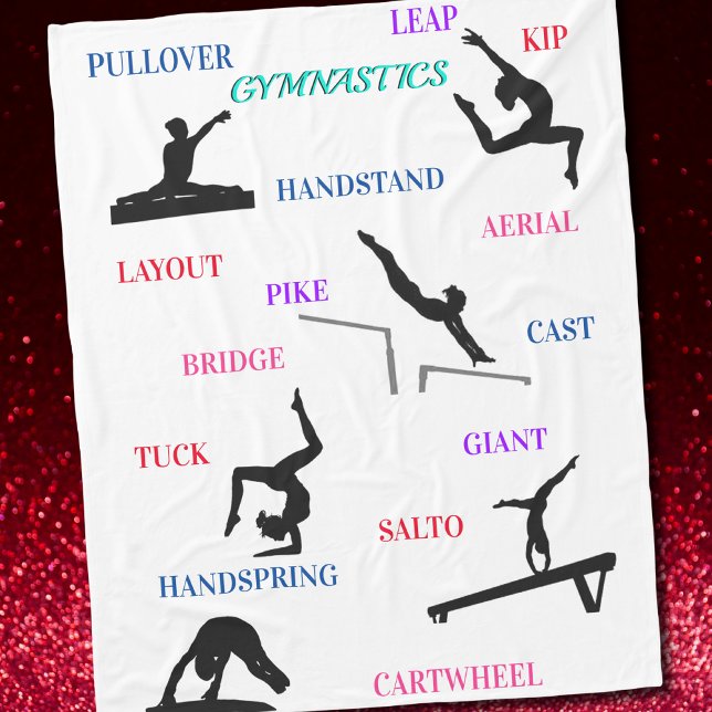 Typografi för gymnastikfärdigheter fleecefilt (Skapare uppladdad)