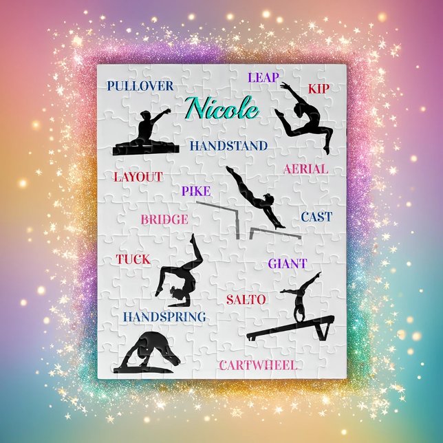 Typografi för gymnastikfärdigheter pussel (Skapare uppladdad)