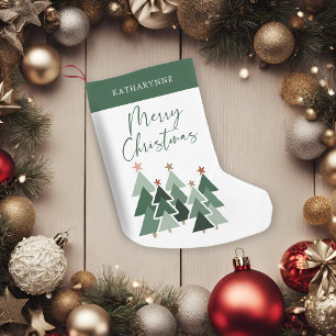 Typografi för Julgranar i Cute Rustic Liten Julstrumpa