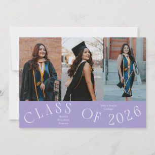 Typografi för klass 2026 Examen Foto Lilafärgad Meddelande