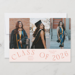 Typografi för klass 2026 Grad-foto persika Meddelande