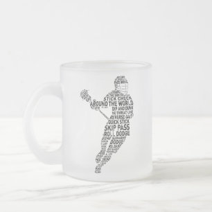 Typografi för Lacrosse Player Frostad Glasmugg
