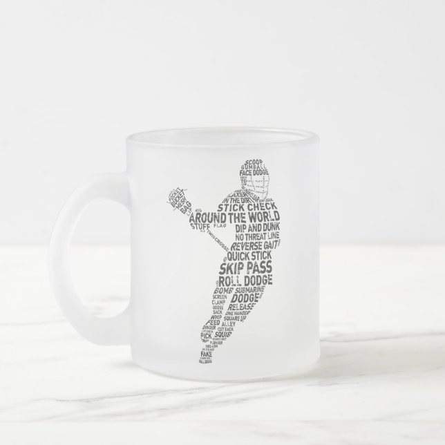 Typografi för Lacrosse Player Frostad Glasmugg (Vänster)