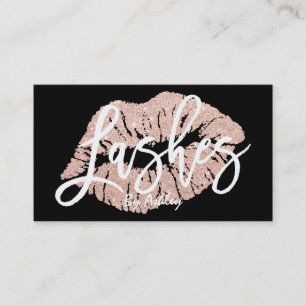 Typografi för läppar för glitter för chic faux visitkort