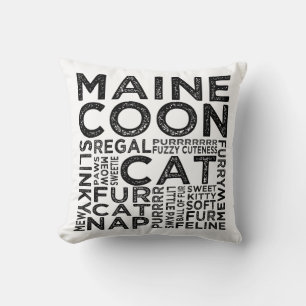 Typografi för Maine Coonkatt Kudde