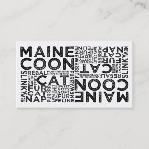 Typografi för Maine Coonkatt Visitkort