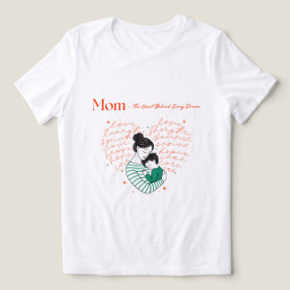 Typografi för mammahjärta kärlek konst moderlighet t shirt