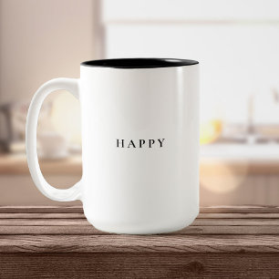 Typografi för minimal enkel Elegant i Lycklig Två-Tonad Mugg