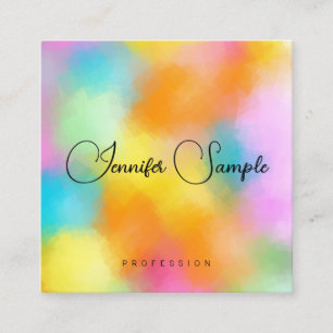 Typografi för modern Elegant Rainbow Färg Fyrkantigt Visitkort