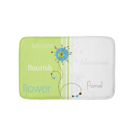 Typografi för modern enkel blomma Grönt Badrumsmatta