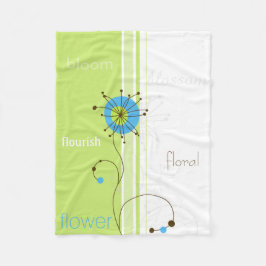 Typografi för modern enkel blomma Grönt Fleecefilt