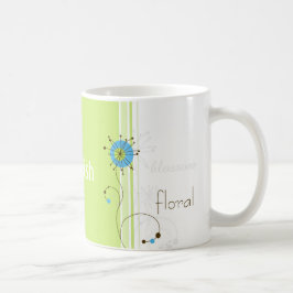 Typografi för modern enkel blomma Grönt Kaffemugg