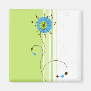 Typografi för modern enkel blomma Grönt Magnet
